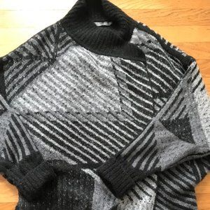 Prana, Sweater, Black, grey, white, raglan sleeve, size M/L